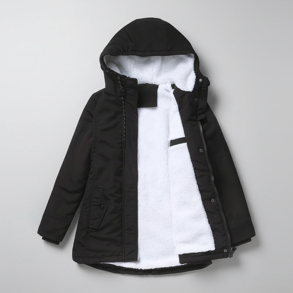 Anne | Thick Winter Coat with Hood and Quilted Lining for Women