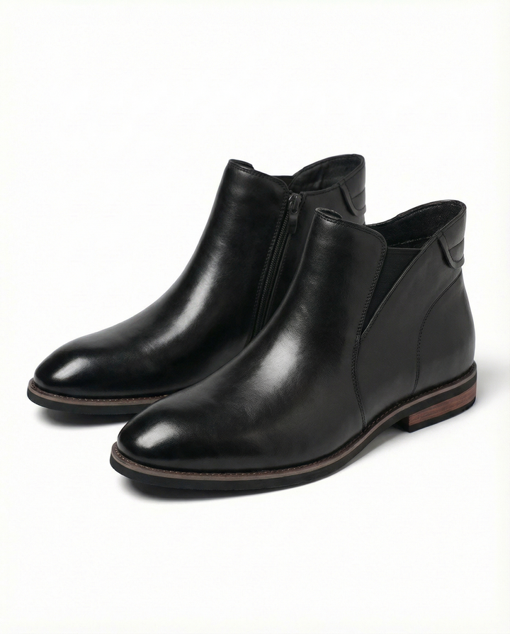 Gideon | Leather Chelsea Boots with Side Zip and Clean Profile for Men