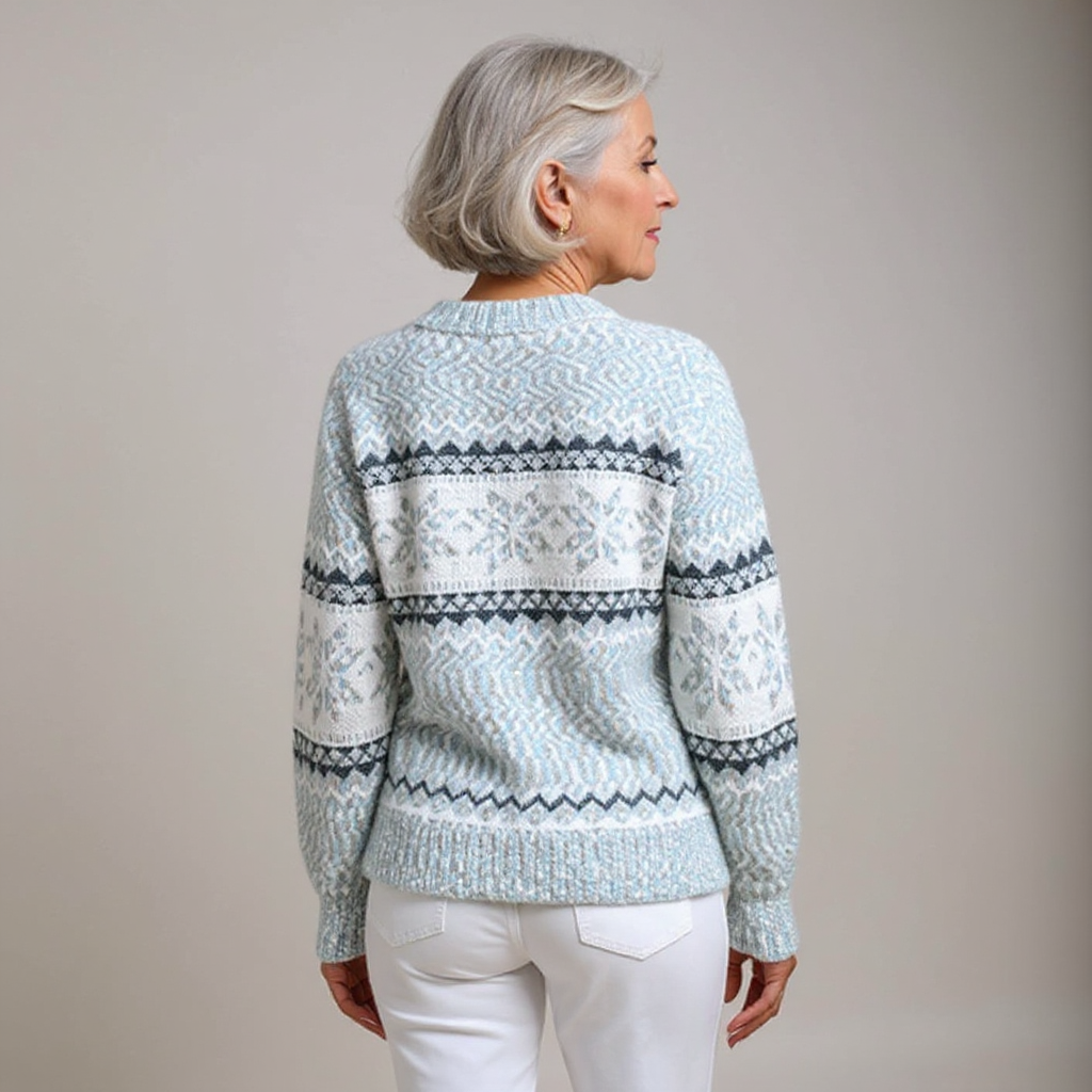 Melanie | Icelandic Style Sweater with Vibrant Colour Pattern for Women