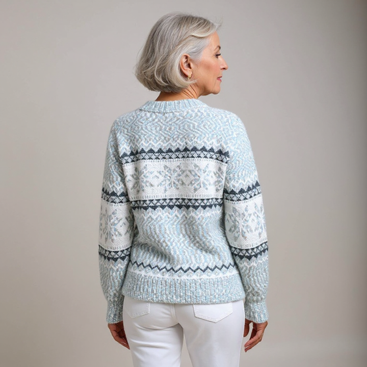 Melanie | Icelandic Style Sweater with Vibrant Colour Pattern for Women