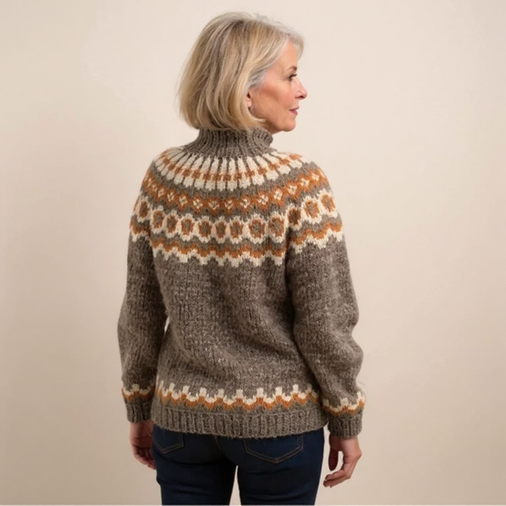 Amara | Handmade Icelandic Style Sweater with Relaxed Fit for Women