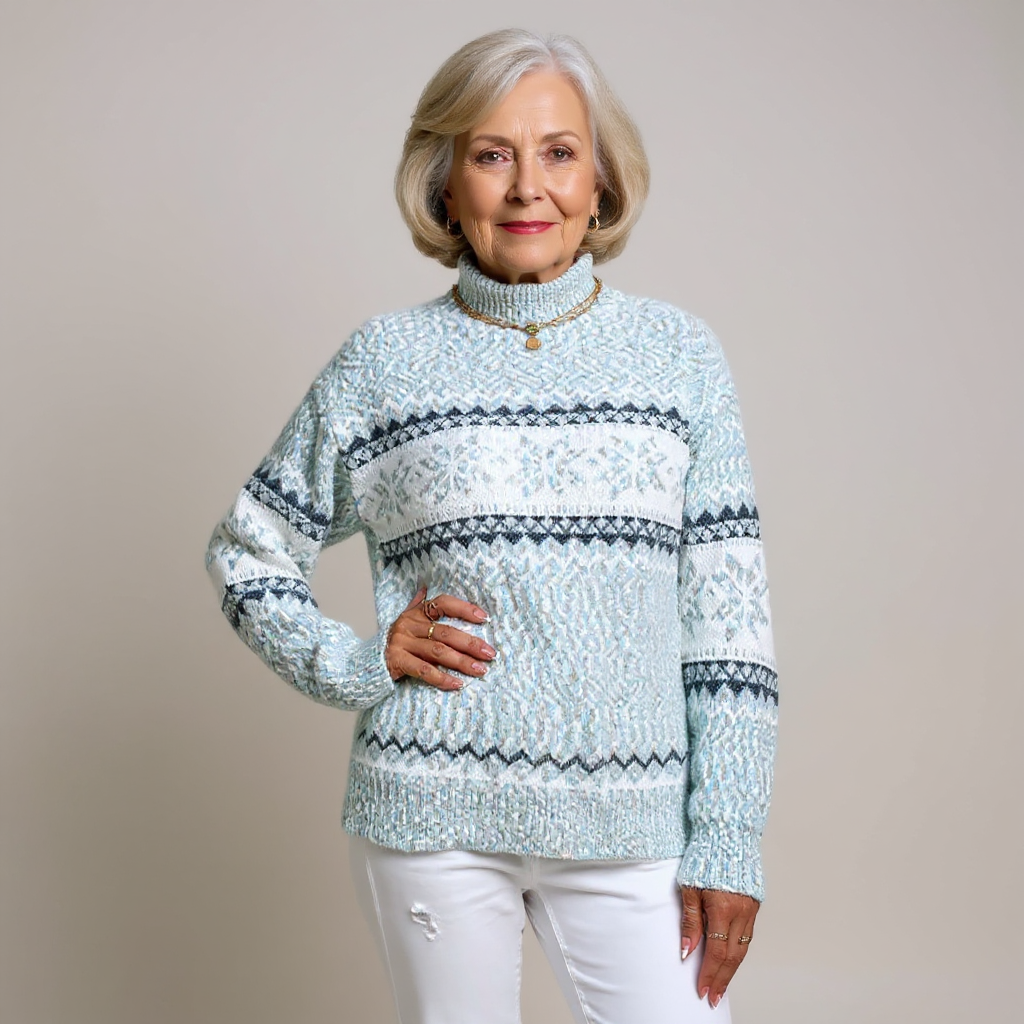 Melanie | Icelandic Style Sweater with Vibrant Colour Pattern for Women