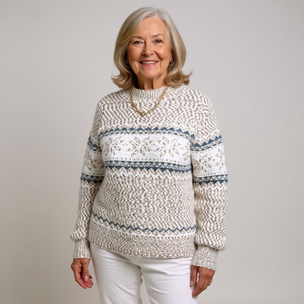 Melanie | Icelandic Style Sweater with Vibrant Colour Pattern for Women