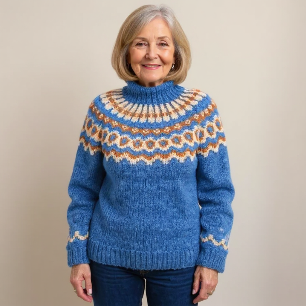 Amara | Handmade Icelandic Style Sweater with Relaxed Fit for Women