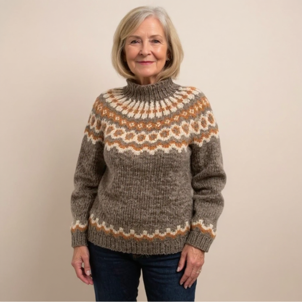 Amara | Handmade Icelandic Style Sweater with Relaxed Fit for Women