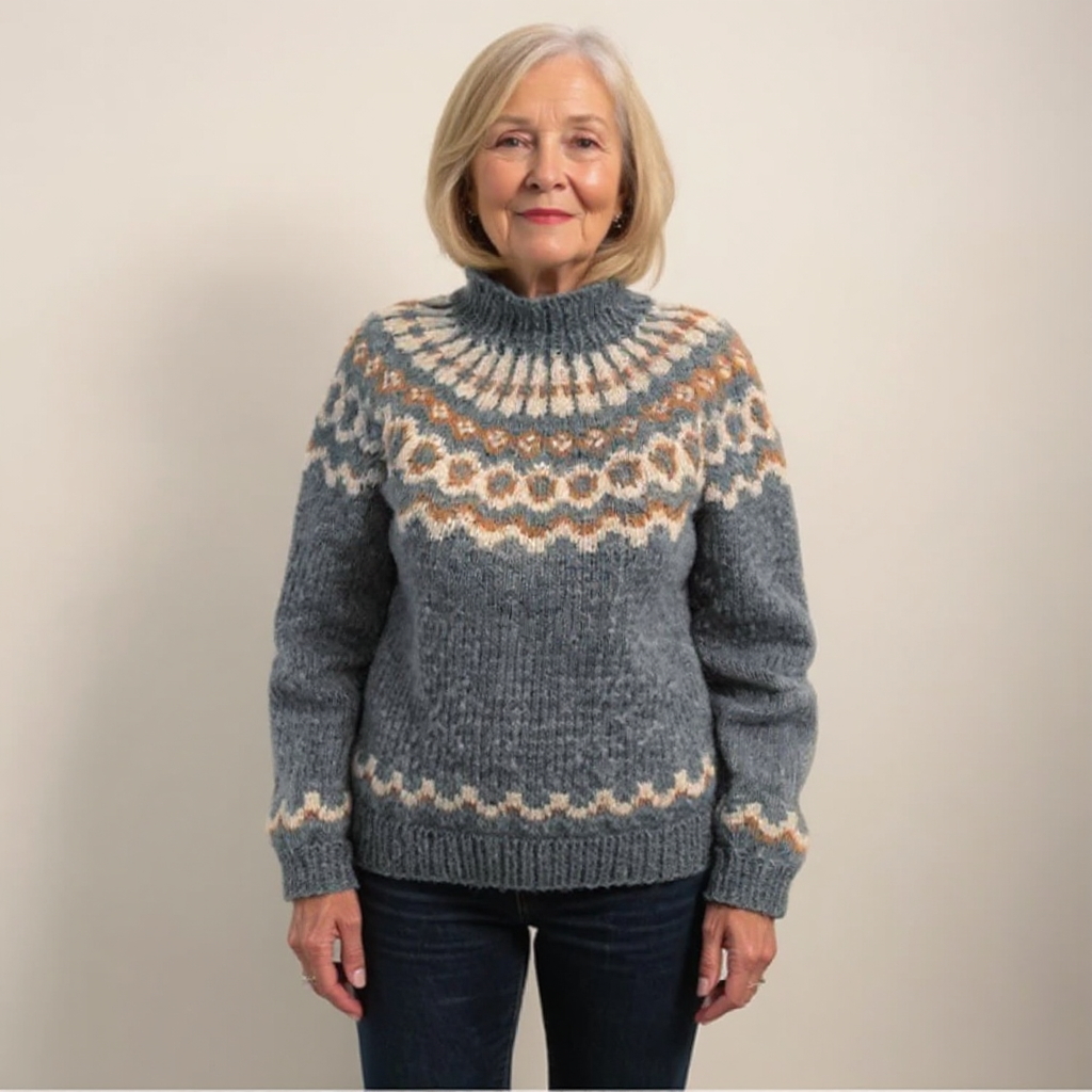 Amara | Handmade Icelandic Style Sweater with Relaxed Fit for Women