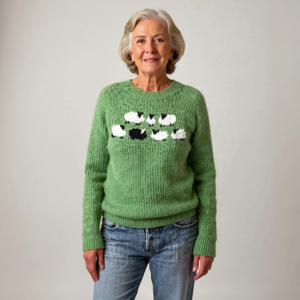 Addison | Icelandic Knit Sweater with Classic Patterned Yoke for Women