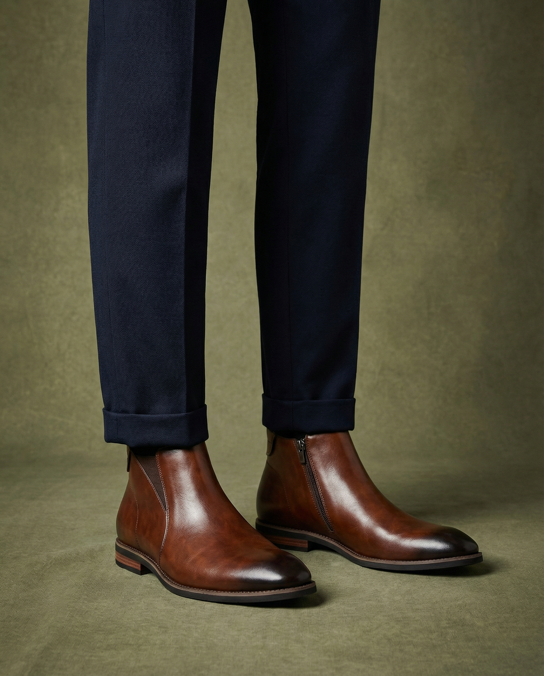 Gideon | Leather Chelsea Boots with Side Zip and Clean Profile for Men