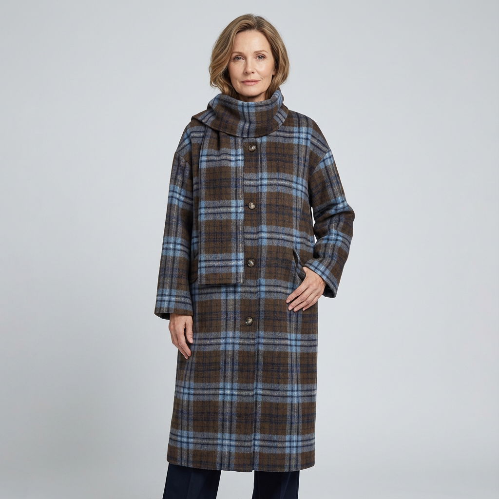 Eleanor | Plaid Wool Coat with Timeless Check Pattern for Women