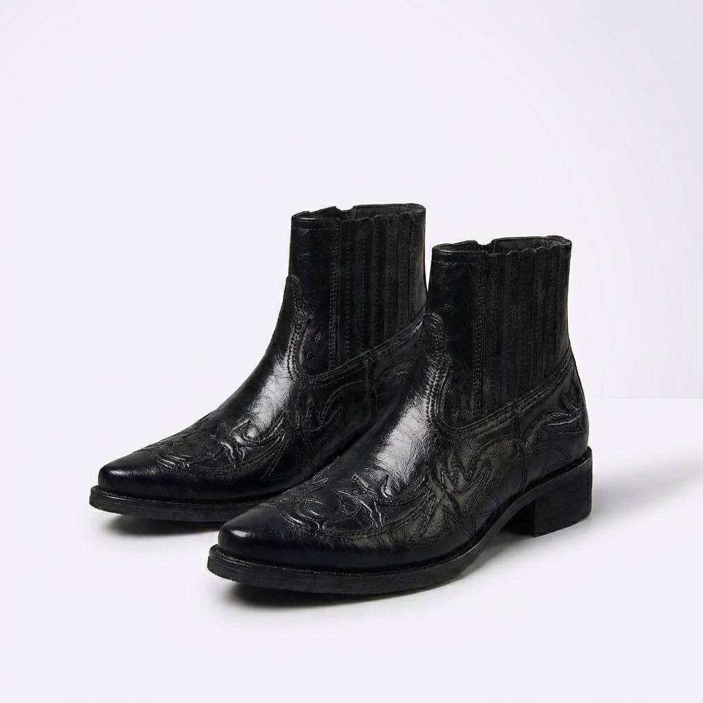 Beckett | Italian Leather Boots with Polished Vintage Finish for Men