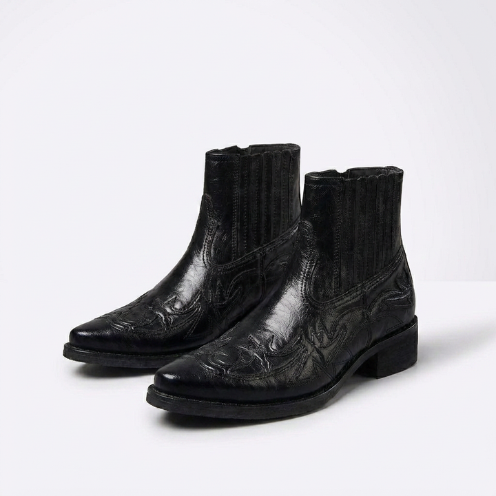 Beckett | Italian Leather Boots with Polished Vintage Finish for Men