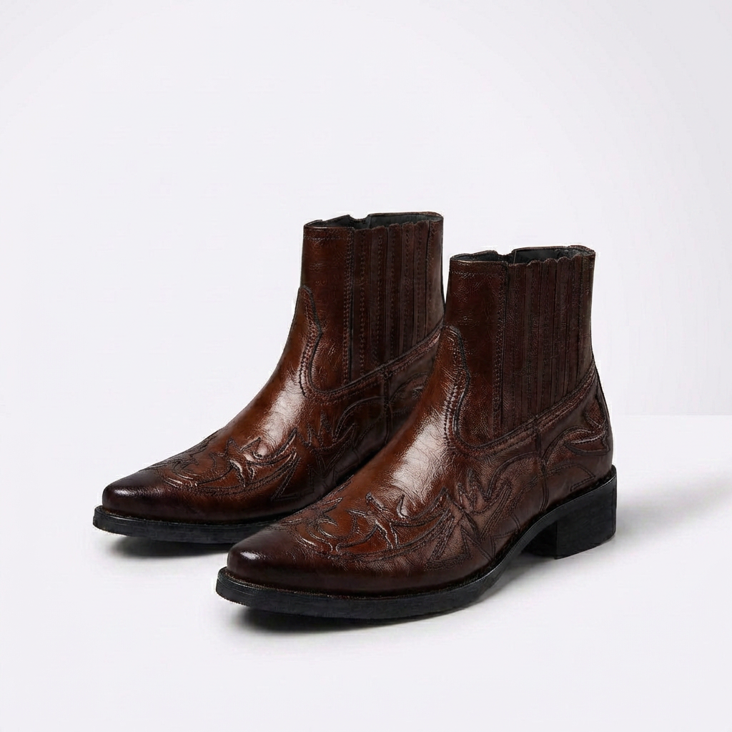 Beckett | Italian Leather Boots with Polished Vintage Finish for Men