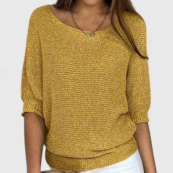 Marianne | Soft Knit Pullover with Lightly Tailored Waist for Women
