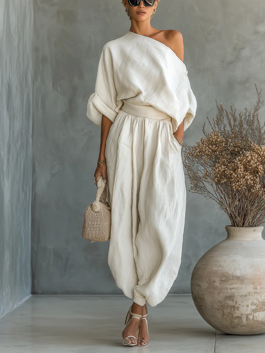 Magali | Tonal Two Piece Set in Soft Relaxed Fabric for Women
