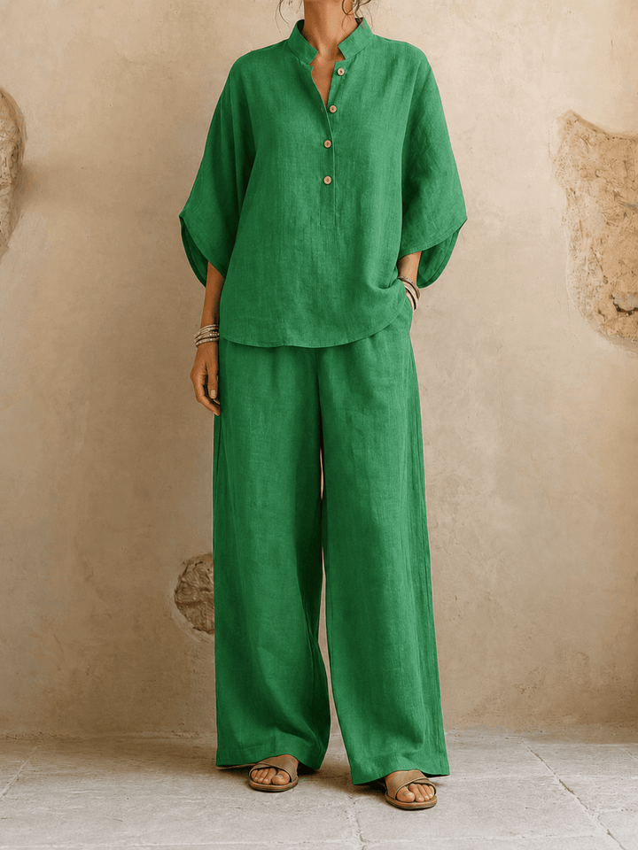 Maribel | Batwing Sleeve Top and Wide Leg Trouser Set for Women