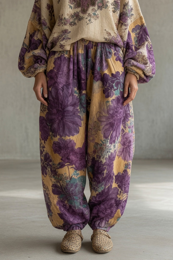 Luna | Printed Blouse and Wide Leg Trouser Set for Women