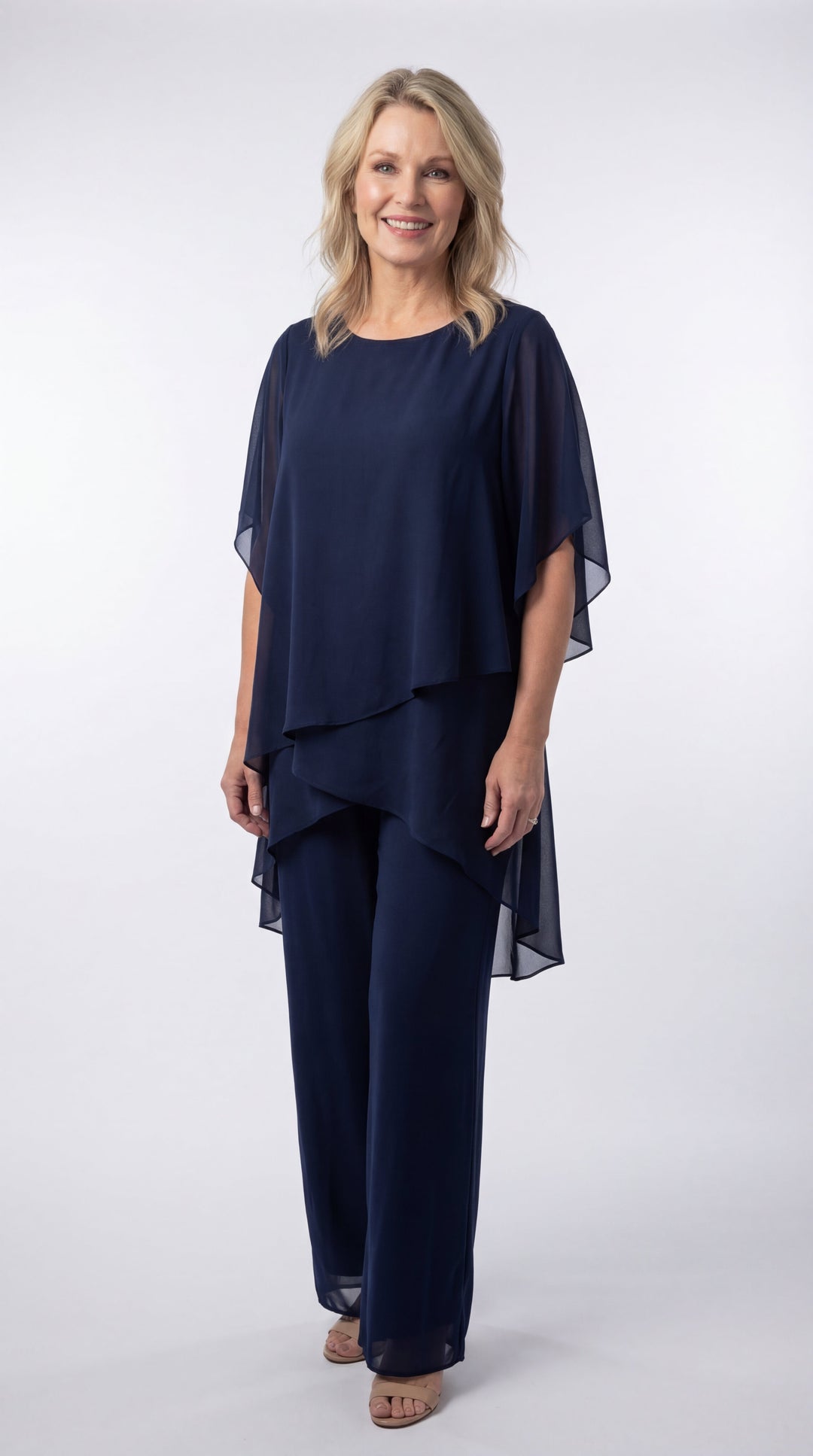 Rosalie | Two Piece Set with Layered Asymmetric Hem Top for Women