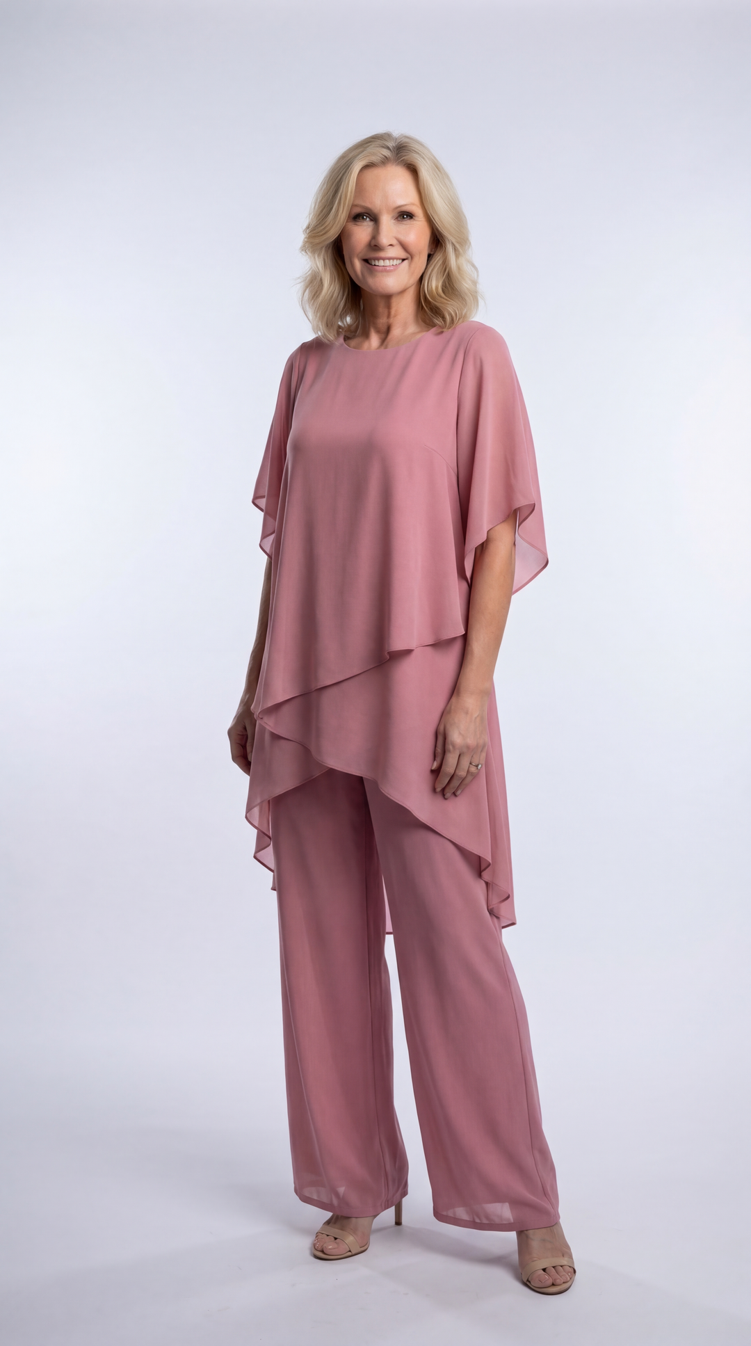 Rosalie | Two Piece Set with Layered Asymmetric Hem Top for Women