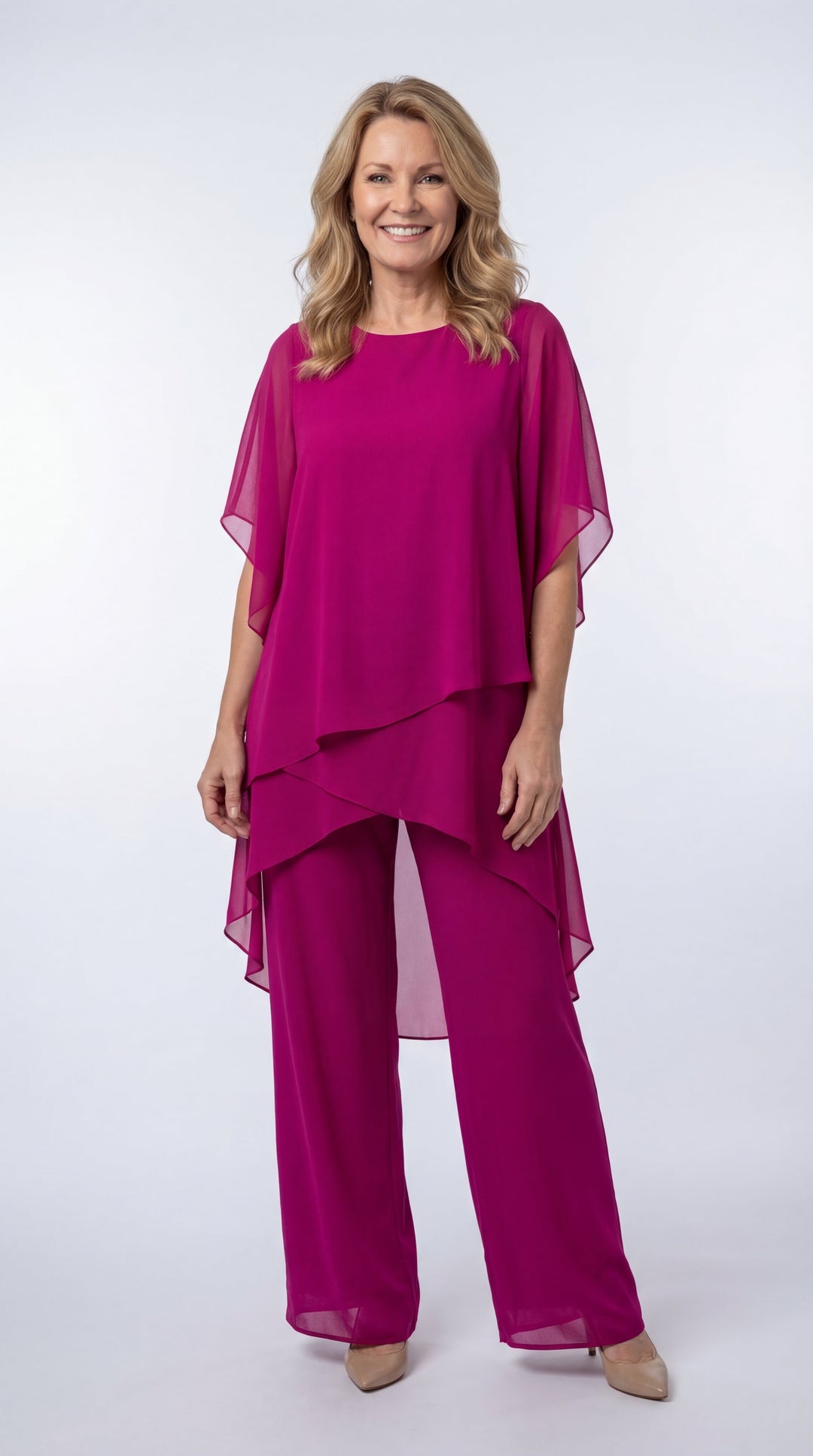 Rosalie | Two Piece Set with Layered Asymmetric Hem Top for Women