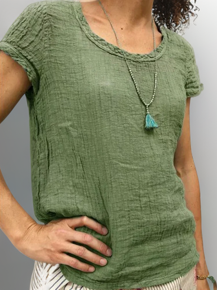 Cathy - Vintage Round Neck T-Shirt