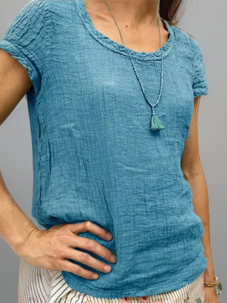 Cathy - Vintage Round Neck T-Shirt