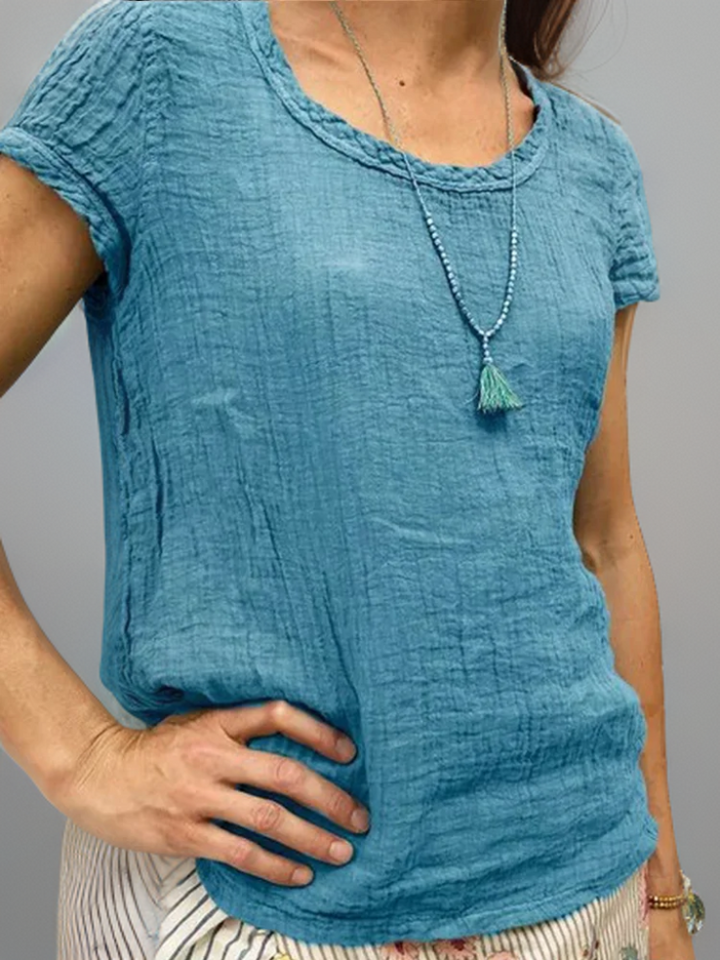 Cathy - Vintage Round Neck T-Shirt