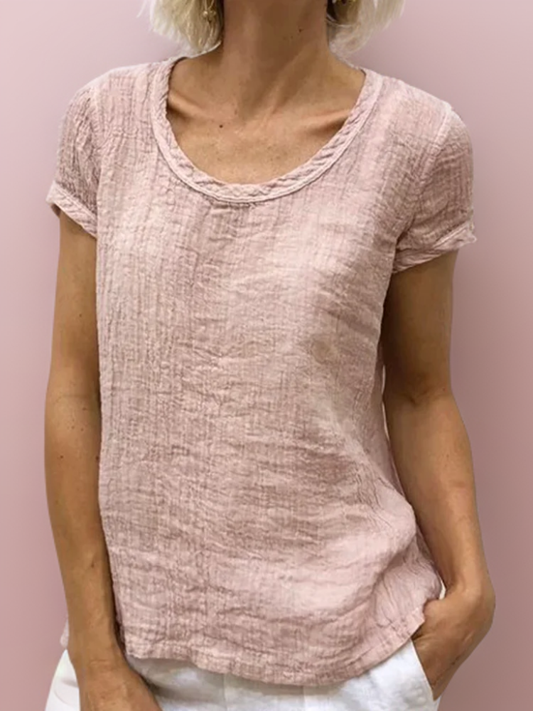 Cathy - Vintage Round Neck T-Shirt