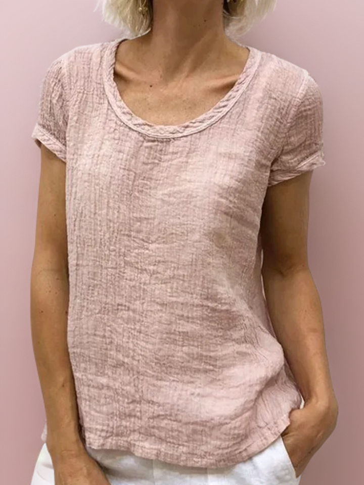 Cathy - Vintage Round Neck T-Shirt