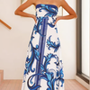 Iris - Vintage Printed Long Tube Dress