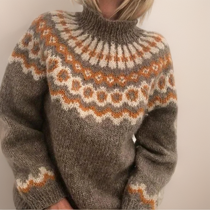 Amara | Handmade Icelandic Style Sweater with Relaxed Fit for Women