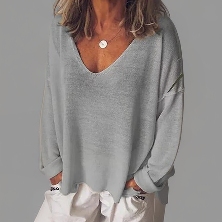 Malorie - Comfortable Long-Sleeved Shirt With A V-Neck