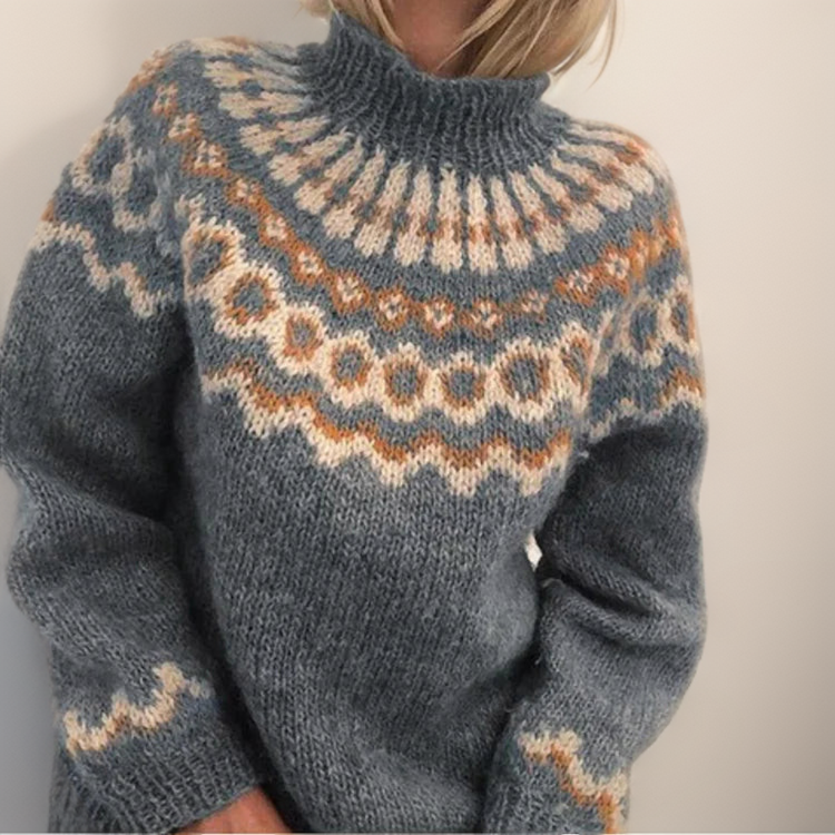 Amara | Handmade Icelandic Style Sweater with Relaxed Fit for Women