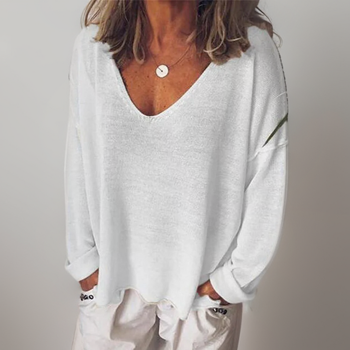 Malorie - Comfortable Long-Sleeved Shirt With A V-Neck