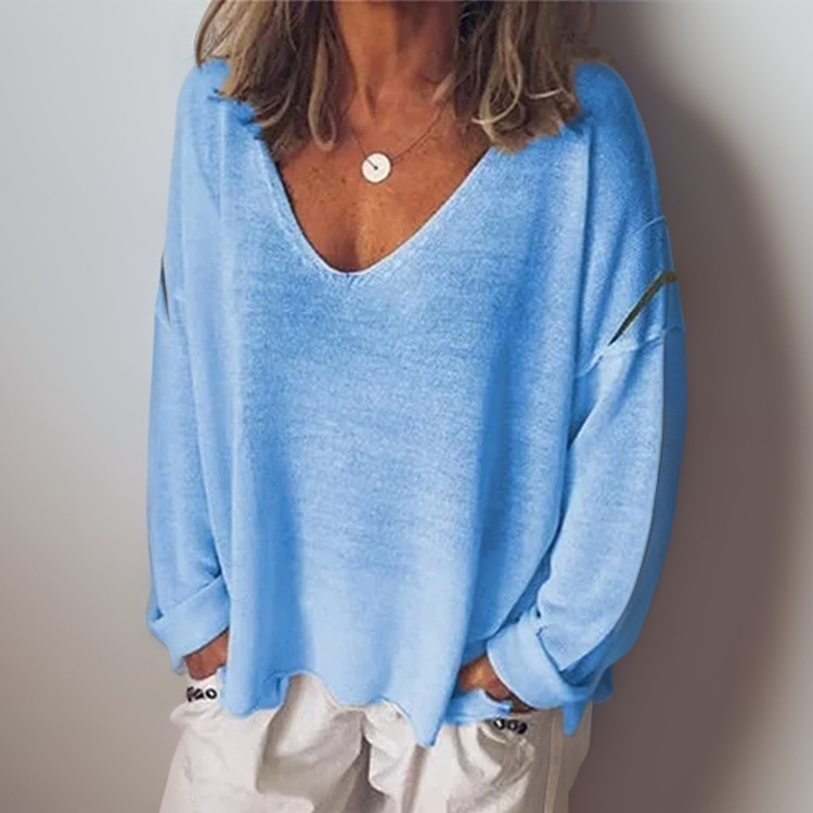 Malorie - Comfortable Long-Sleeved Shirt With A V-Neck