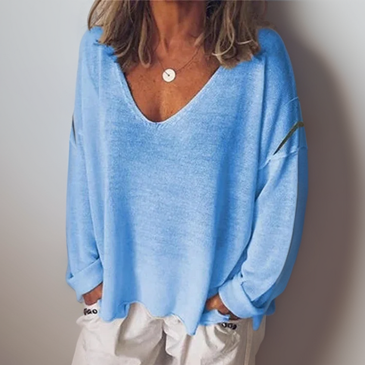 Malorie - Comfortable Long-Sleeved Shirt With A V-Neck