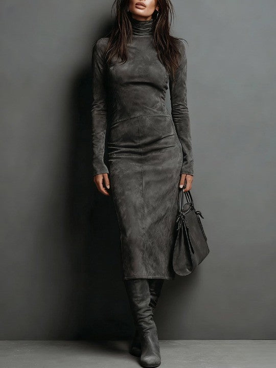 Frosina Suede Midi Dress