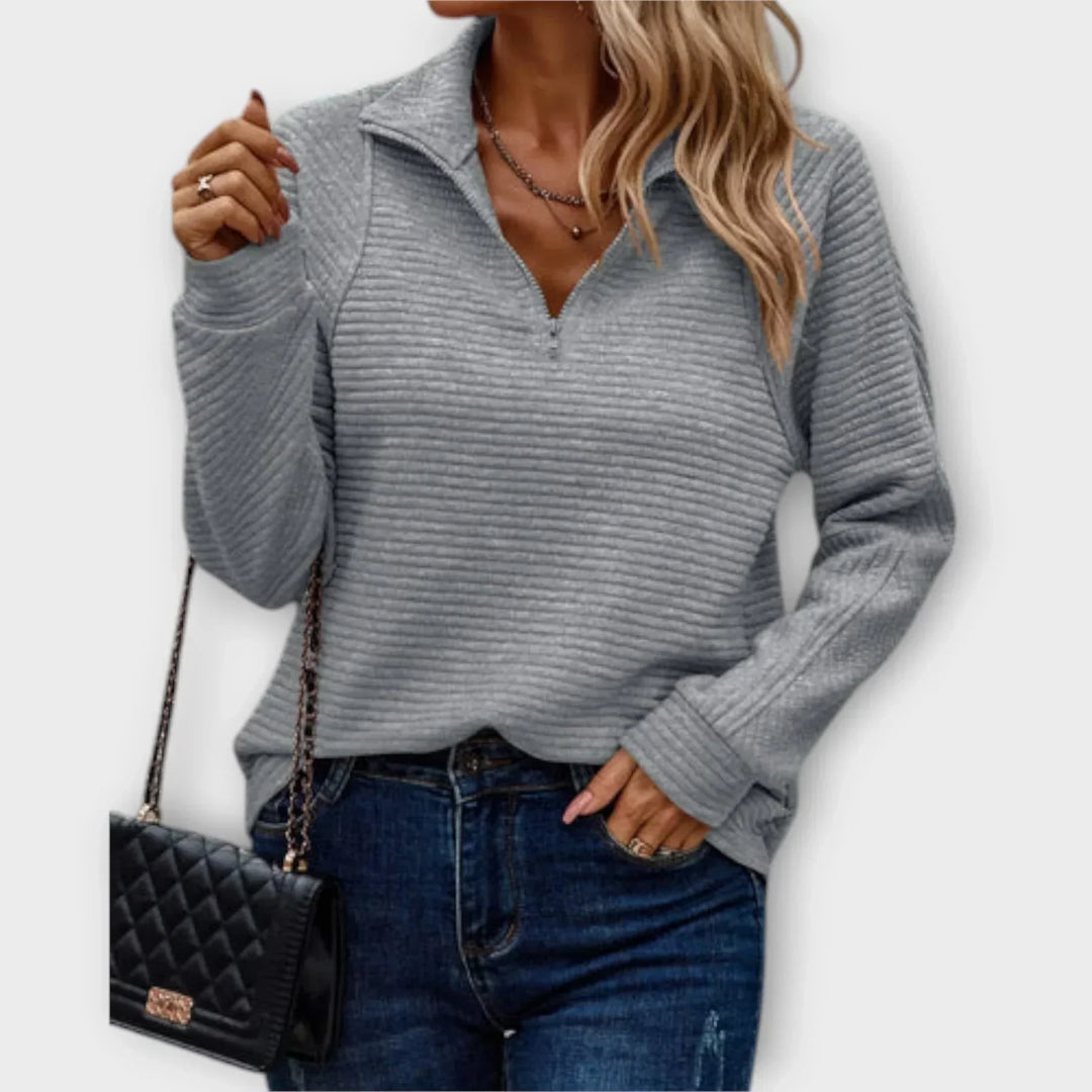 Coraline | Half-Zip Pullover with V-Neck Collar for Women