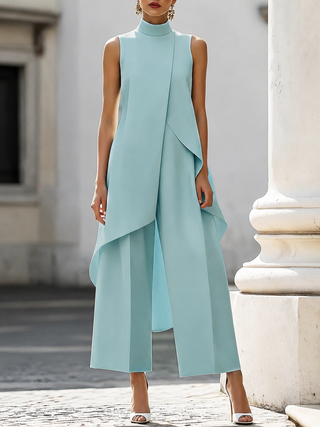 Everly | Wide Leg Two Piece Suit with Tailored Minimalist Lines for Women