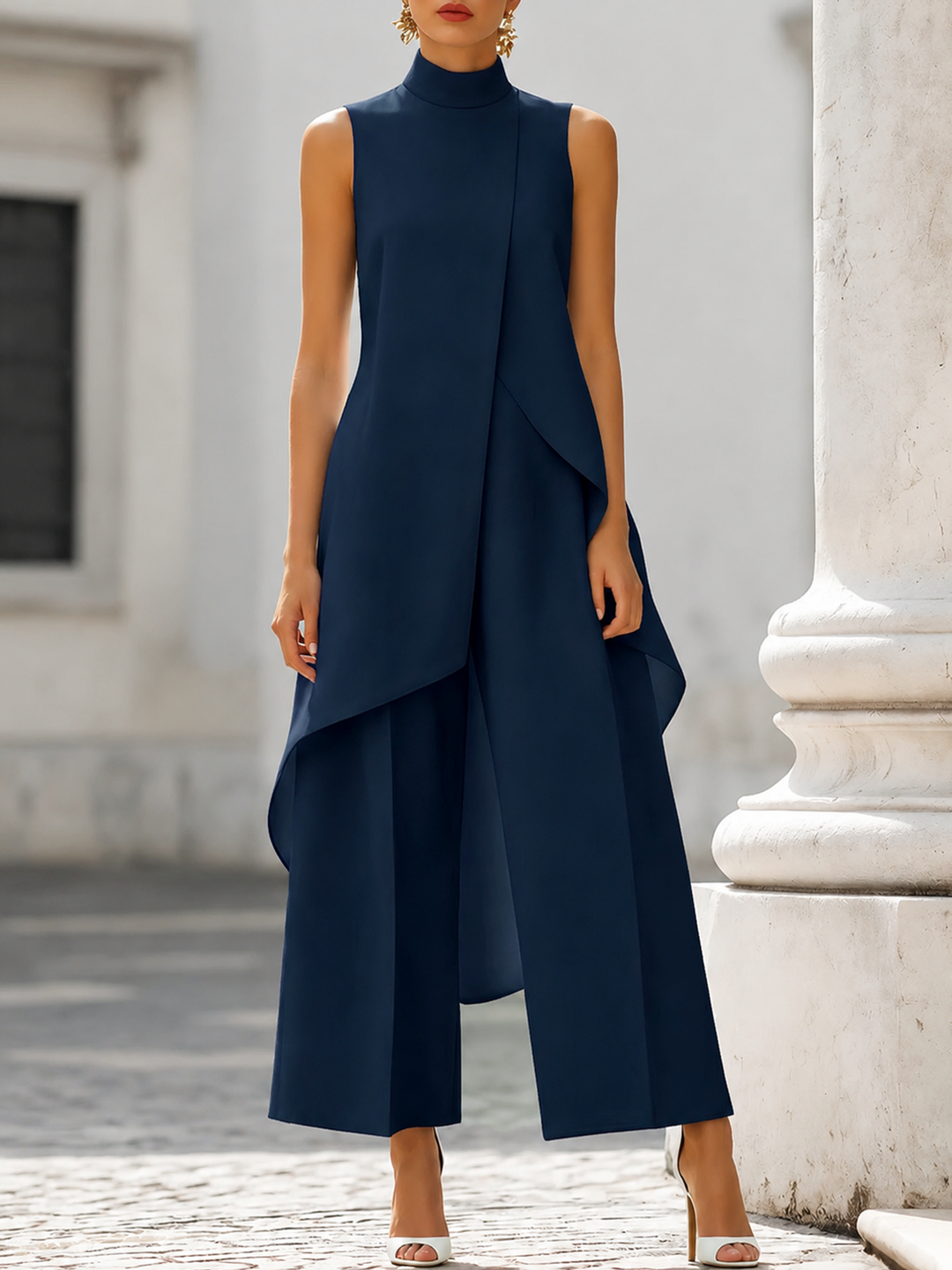Everly | Wide Leg Two Piece Suit with Tailored Minimalist Lines for Women