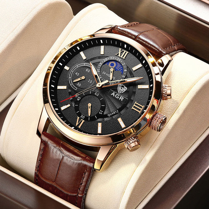 Luxury Quartz Watch Made of Leather