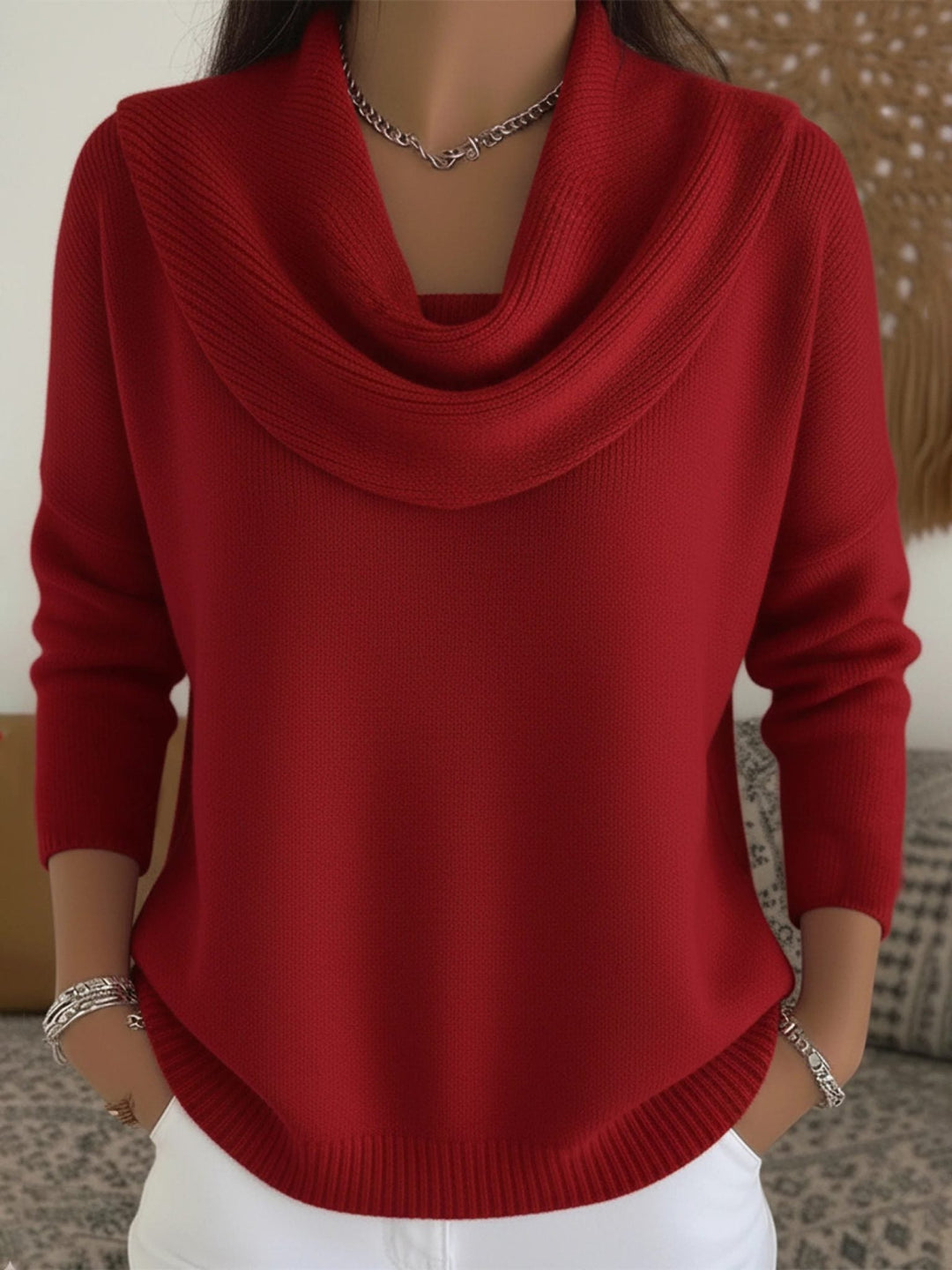 Perdita | Knit Jumper with Cowl Neck and Long Sleeves for Women