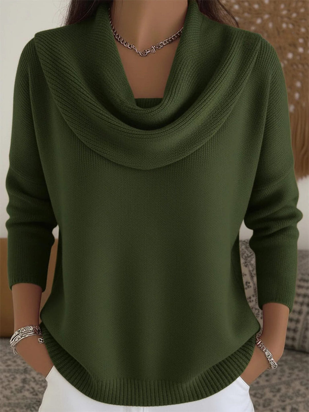 Perdita | Knit Jumper with Cowl Neck and Long Sleeves for Women