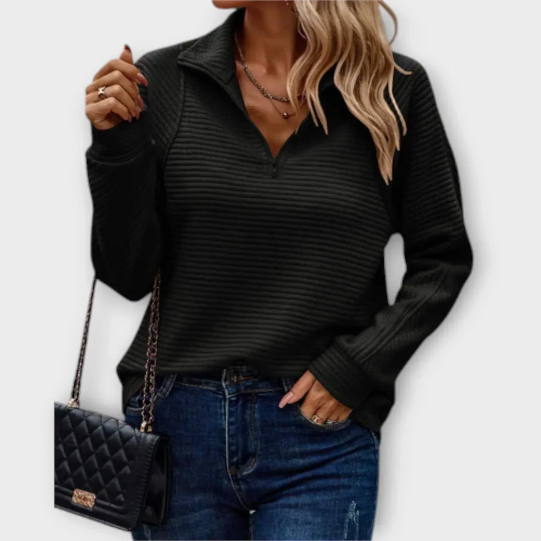 Coraline | Half-Zip Pullover with V-Neck Collar for Women