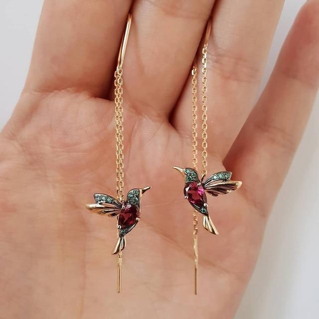 Colibri Enamel &amp; Zirconia Earrings