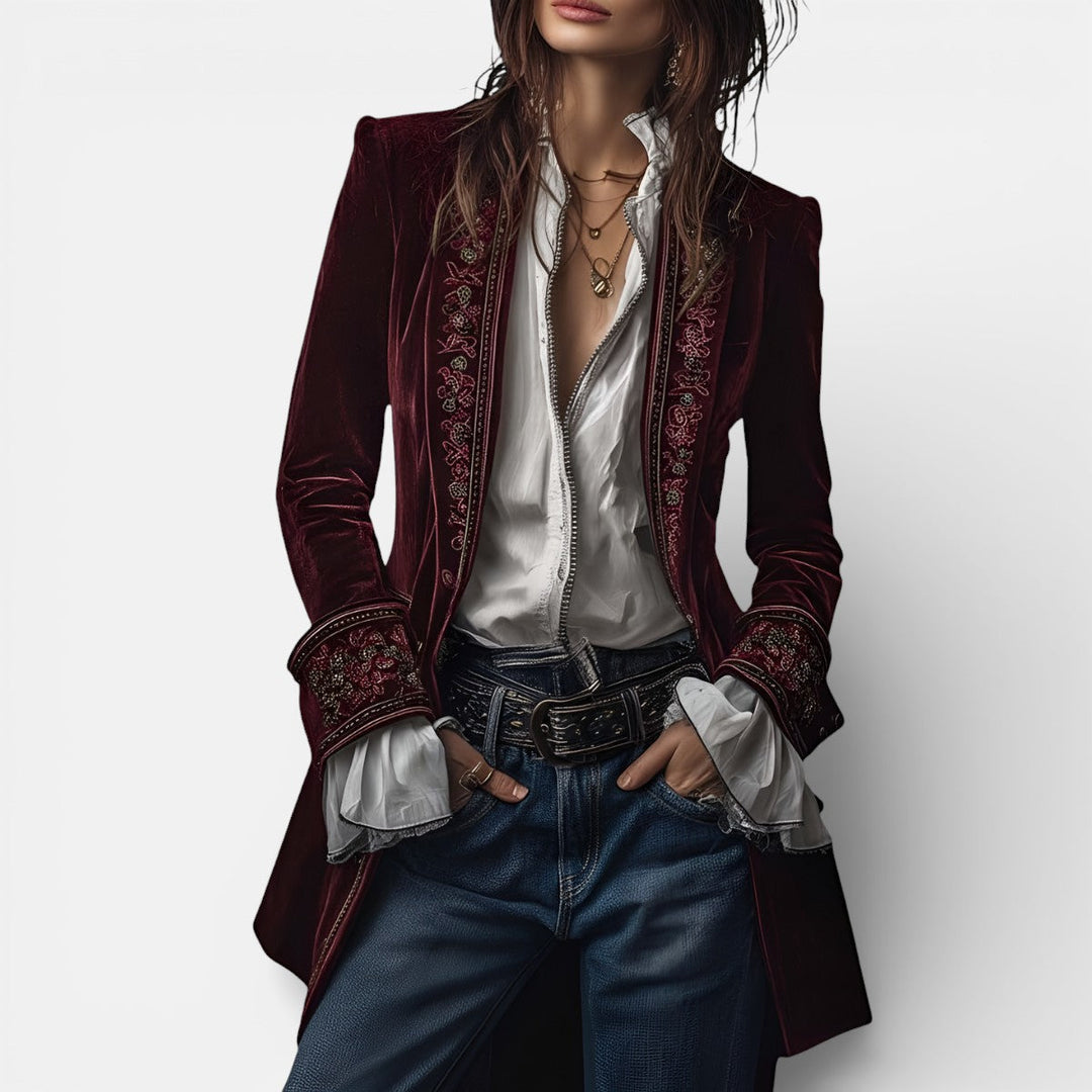 Eliza | Elegant Velvet Jacket with Rich Depth of Colour for Women