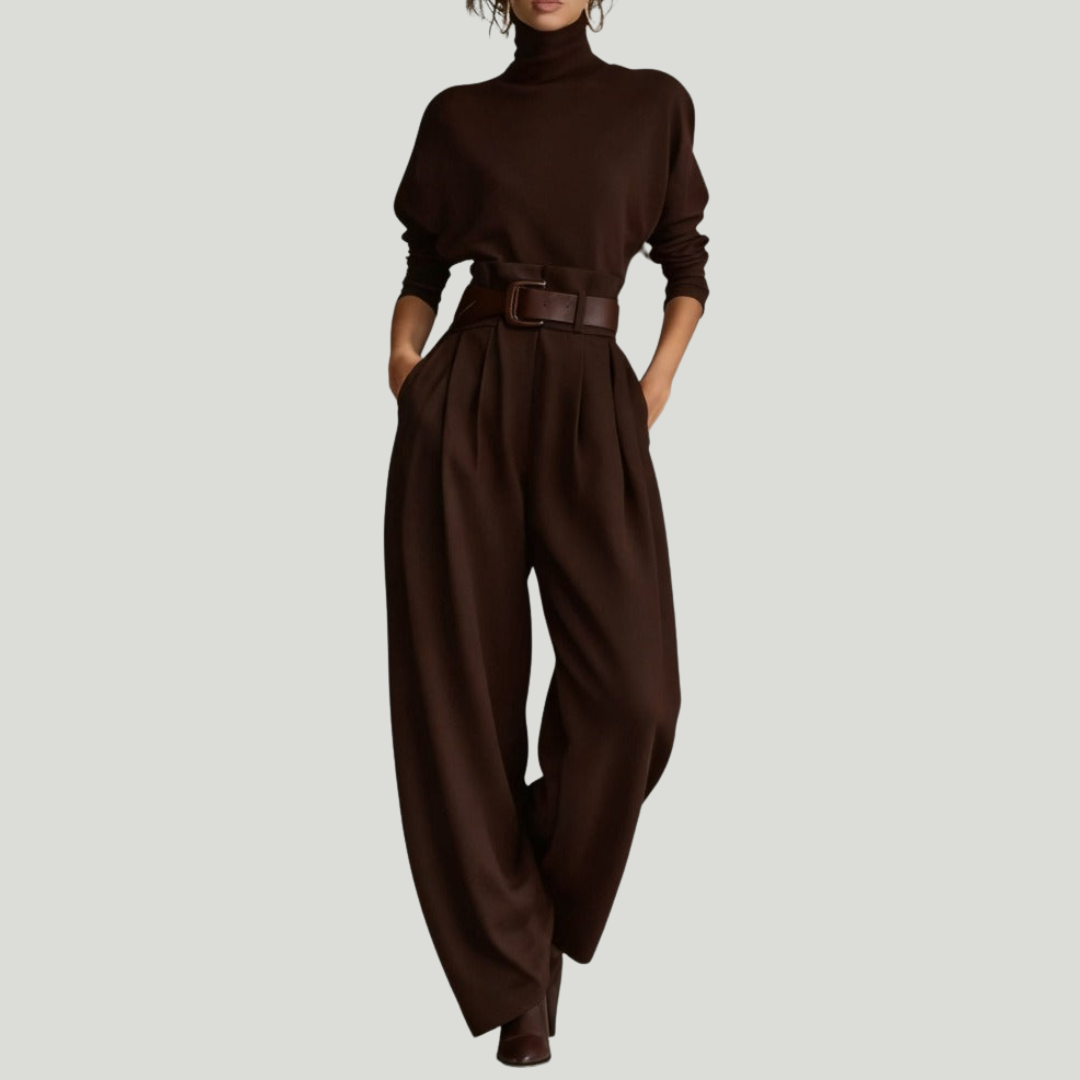 JULIET -Turtleneck &amp; Straight Leg Pants Set