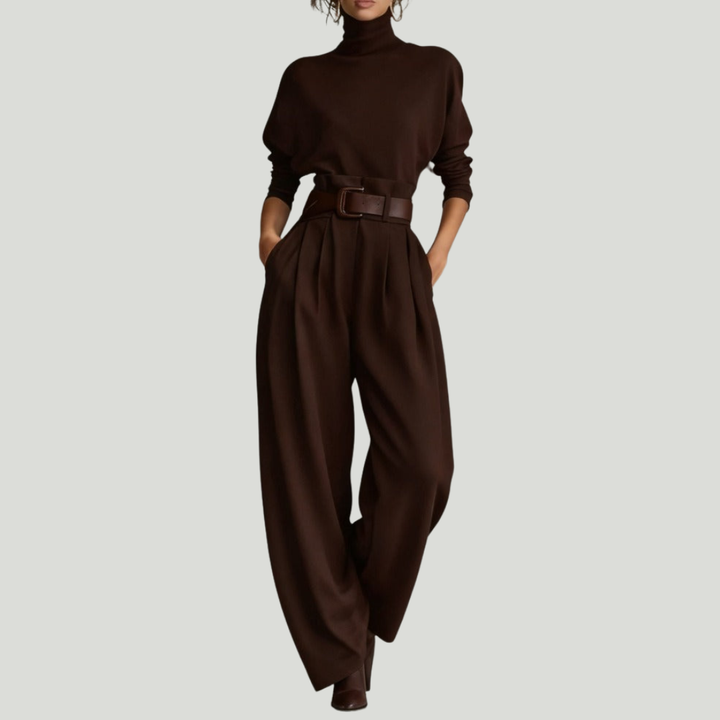 JULIET -Turtleneck &amp; Straight Leg Pants Set