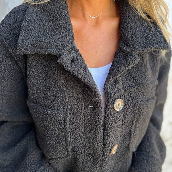 Zoe | Short Jacket with Lapel Collar and Soft Texture for Women