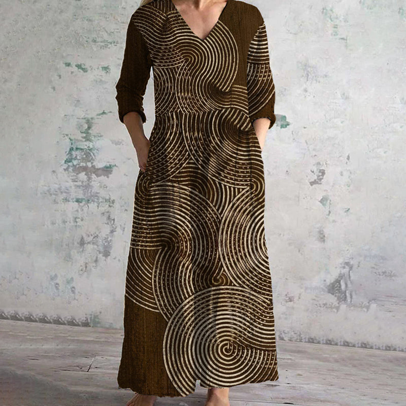 Manuela -  Vintage Ethnic Print Dress