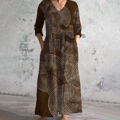 Manuela -  Vintage Ethnic Print Dress